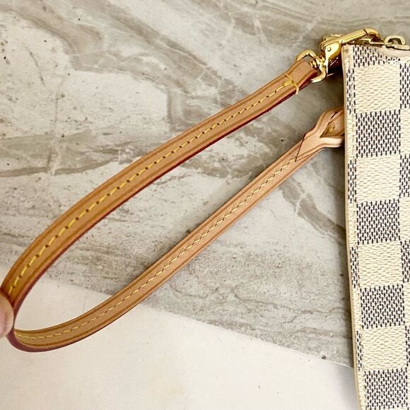 LOUIS VUITTON Damier Azur (Neverfull MM ) Pouch Bag 💼 AR1158 - Picture 11 of 16